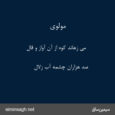 مولوی - می زهاند کوه از آن آواز و قال