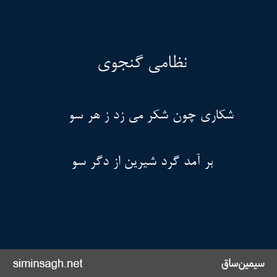 نظامی گنجوی - شکاری چون شکر می زد ز هر سو