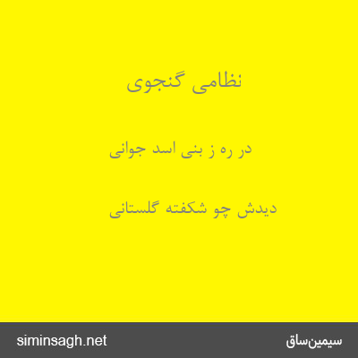 نظامی گنجوی - در ره ز بنی اسد جوانی