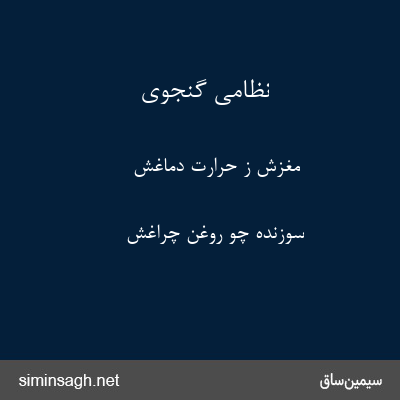 نظامی گنجوی - مغزش ز حرارت دماغش