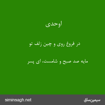 اوحدی - در فروغ روی و چین زلف تو