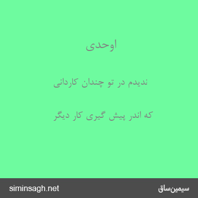 اوحدی - ندیدم در تو چندان کاردانی