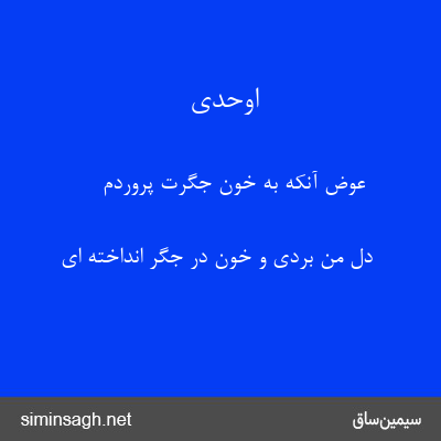 اوحدی - عوض آنکه به خون جگرت پروردم