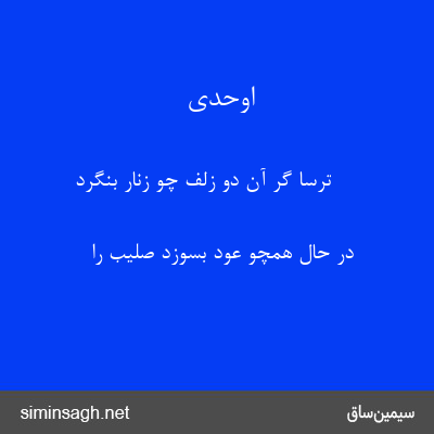 اوحدی - ترسا گر آن دو زلف چو زنار بنگرد