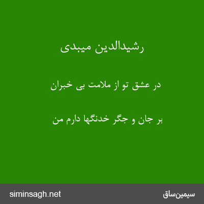 رشیدالدین میبدی - در عشق تو از ملامت بی خبران