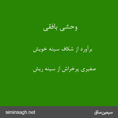 وحشی بافقی - برآورد از شکاف سینهٔ خویش