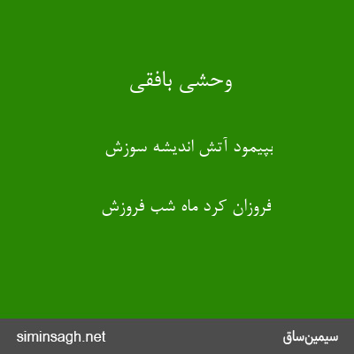 وحشی بافقی - بپیمود آتش اندیشه سوزش