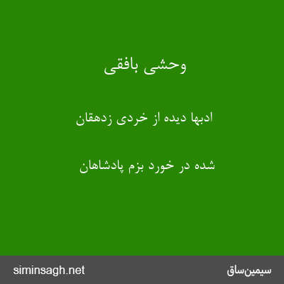 وحشی بافقی - ادبها دیده از خردی زدهقان