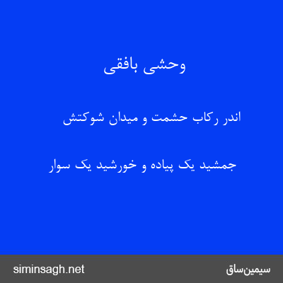 وحشی بافقی - اندر رکاب حشمت و میدان شوکتش