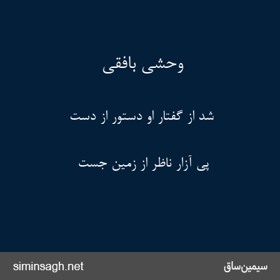 وحشی بافقی - شد از گفتار او دستور از دست