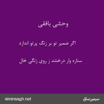 وحشی بافقی - اگر ضمیر تو بر زنگ پرتو اندازد