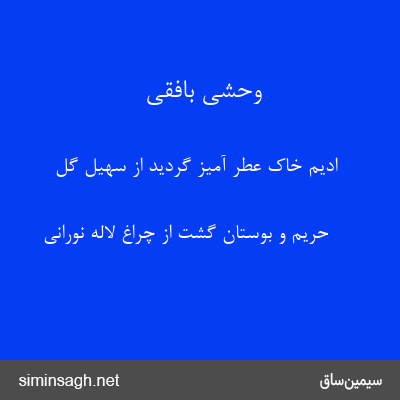 وحشی بافقی - ادیم خاک عطر آمیز گردید از سهیل گل